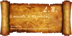 Lancsák Mirella névjegykártya